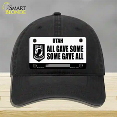 Utah POW MIA Some Gave All Novelty License Plate Hat Unconstructed Cotton / Black