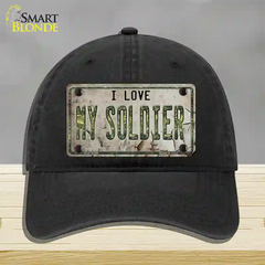 I Love My Solider Novelty License Plate Hat Unconstructed Cotton / Black