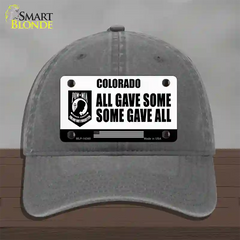 Colorado POW MIA Some Gave All Novelty License Plate Hat Unconstructed Cotton / Charcoal