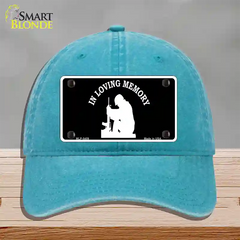 In Loving Memory Sitting Novelty License Plate Hat Unconstructed Cotton / Lake Blue