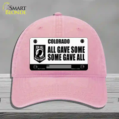 Colorado POW MIA Some Gave All Novelty License Plate Hat Unconstructed Cotton / Pink