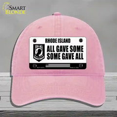 Rhode Island POW MIA Some Gave All Novelty License Plate Hat Unconstructed Cotton / Pink