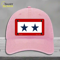 Blue Star Two Novelty License Plate Hat Unconstructed Cotton / Pink