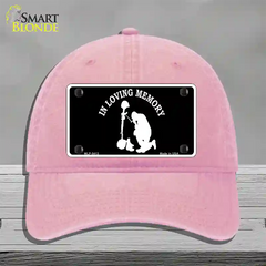 In Loving Memory Kneeling Novelty License Plate Hat Unconstructed Cotton / Pink