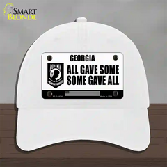 Georgia POW MIA Some Gave All Novelty License Plate Hat Unconstructed Cotton / White