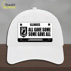 Illinois POW MIA Some Gave All Novelty License Plate Hat Unconstructed Cotton / White