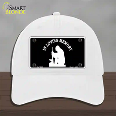 In Loving Memory Sitting Novelty License Plate Hat Unconstructed Cotton / White