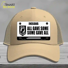 Indiana POW MIA Some Gave All Novelty License Plate Hat Mesh / Khaki