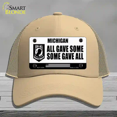 Michigan POW MIA Some Gave All Novelty License Plate Hat Mesh / Khaki