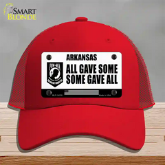 Arkansas POW MIA Some Gave All Novelty License Plate Hat Mesh / Red