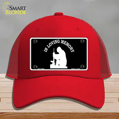 In Loving Memory Sitting Novelty License Plate Hat Mesh / Red