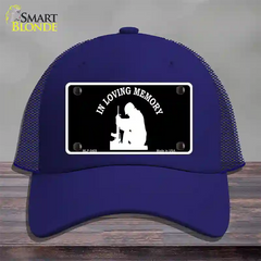 In Loving Memory Sitting Novelty License Plate Hat Mesh / Royal Blue