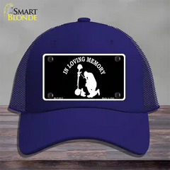 In Loving Memory Kneeling Novelty License Plate Hat Mesh / Royal Blue