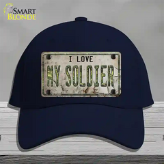 I Love My Solider Novelty License Plate Hat Cotton / Navy