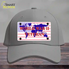 WW II Veteran Novelty License Plate Hat Cotton / Gray