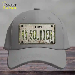 I Love My Solider Novelty License Plate Hat Cotton / Gray