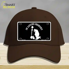 In Loving Memory Kneeling Novelty License Plate Hat Cotton / Dark Brown