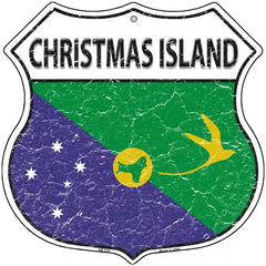 Christmas Island Flag Highway Shield Metal Sign 12" (HS)