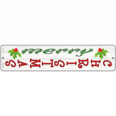 Merry Christmas Mistletoe Novelty Metal Street Sign 18" x 4" (K)