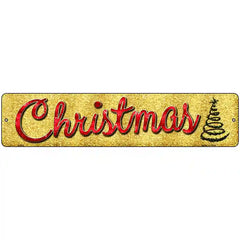 Christmas With Tree Novelty Street Sign 18" x 4" (K)