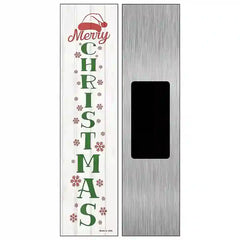 Merry Christmas White Novelty Metal Street Sign 6" x 1.5" (KM)