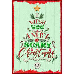 Very Scary Christmas Novelty Metal Parking Sign 12" x 18" (LGP)