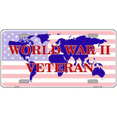 WW II Veteran Novelty Metal License Plate 24" x 12" (LLP)