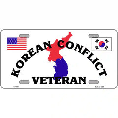 Korean Conflict Veteran Metal Novelty License Plate 24" x 12" (LLP)