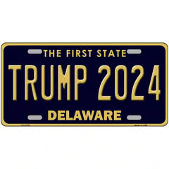 Trump 2024 Delaware Novelty Metal License Plate 24" x 12" (LLP)