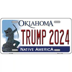 Trump 2024 Oklahoma Novelty Metal License Plate 24" x 12" (LLP)