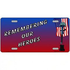 Remembering Our Heroes Novelty Metal License Plate 24" x 12" (LLP)