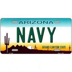 Navy Arizona Novelty Metal License Plate Tag 24" x 12" (LLP)