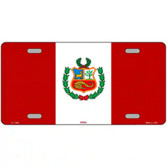 Peru Flag Metal License Plate 24" x 12" (LLP)