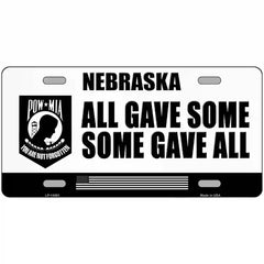 Nebraska POW MIA Some Gave All Novelty Metal License Plate 24" x 12" (LLP)