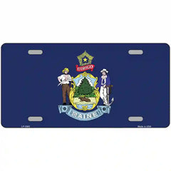 Maine State Flag Metal License Plate 24" x 12" (LLP)