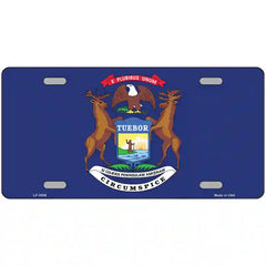 Michigan State Flag Metal License Plate 24" x 12" (LLP)