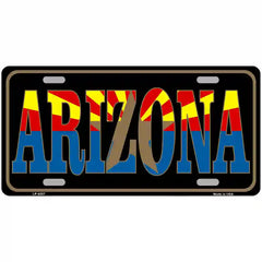 Arizona Inlayed State Flag Metal License Plate 24" x 12" (LLP)