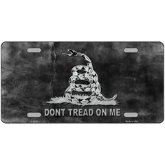 Dont Tread On Me Black Novelty Metal License Plate 24" x 12" (LLP)