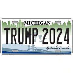 Trump 2024 Michigan Metal License Plate