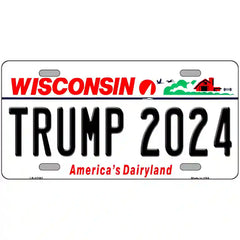 Trump 2024 Wisconsin Metal License Plate