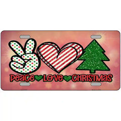 Peace Love Christmas Novelty Metal License Plate 12" x 6" (LP)