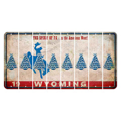 Wyoming Spirit of 75 Cut License Plate Strips (Set of 8) Christmas Tree