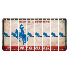 Wyoming Spirit of 75 Cut License Plate Strips (Set of 8)