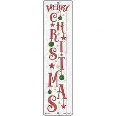 Merry Christmas Ornaments White Novelty Metal Street Sign 12" x 3" (MK)