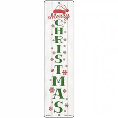 Merry Christmas White Novelty Metal Street Sign 12" x 3" (MK)