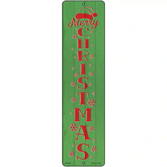 Merry Christmas Green Novelty Metal Street Sign 12" x 3" (MK)