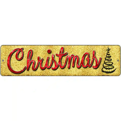 Christmas With Tree Novelty Street Sign 12" x 3" (MK)