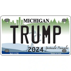 Trump 2024 Michigan Novelty License Plate 4" x 2.2" (MLP)