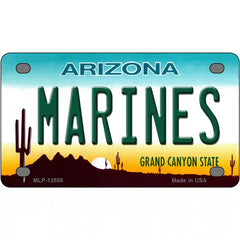 Marines Arizona Novelty Metal License Plate Tag 4" x 2.2" (MLP)