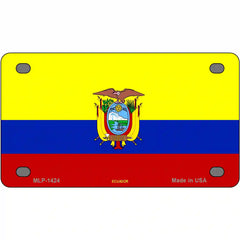 Ecuador Flag Metal License Plate 4" x 2.2" (MLP)